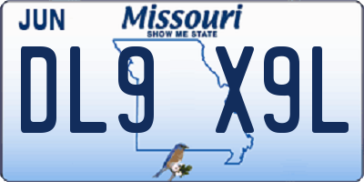 MO license plate DL9X9L