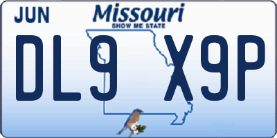 MO license plate DL9X9P