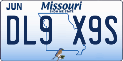 MO license plate DL9X9S