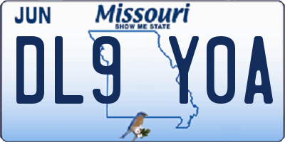 MO license plate DL9Y0A