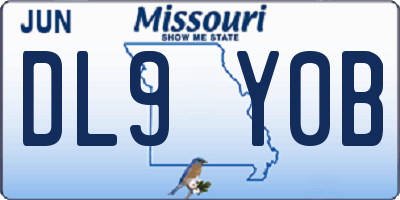 MO license plate DL9Y0B