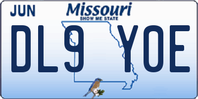 MO license plate DL9Y0E