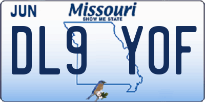MO license plate DL9Y0F