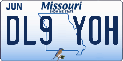 MO license plate DL9Y0H