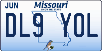 MO license plate DL9Y0L