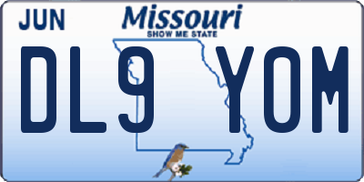 MO license plate DL9Y0M