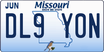 MO license plate DL9Y0N