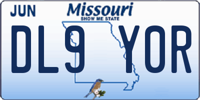 MO license plate DL9Y0R