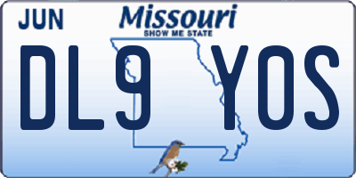 MO license plate DL9Y0S