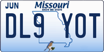 MO license plate DL9Y0T