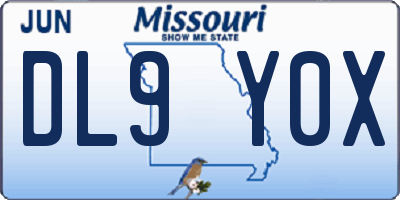 MO license plate DL9Y0X