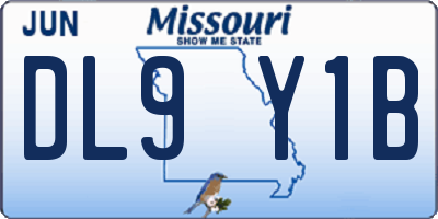 MO license plate DL9Y1B