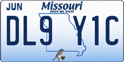 MO license plate DL9Y1C