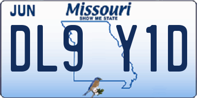 MO license plate DL9Y1D