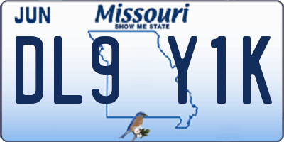 MO license plate DL9Y1K