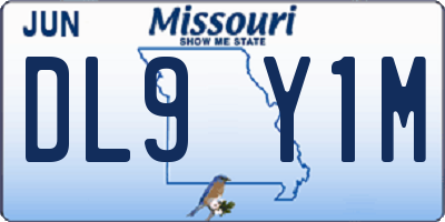 MO license plate DL9Y1M