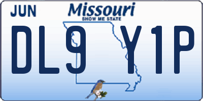 MO license plate DL9Y1P