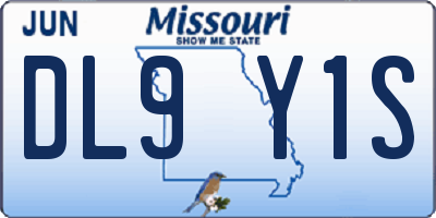 MO license plate DL9Y1S
