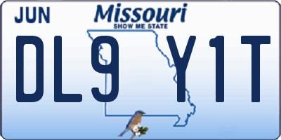 MO license plate DL9Y1T