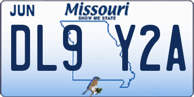 MO license plate DL9Y2A