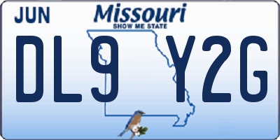 MO license plate DL9Y2G