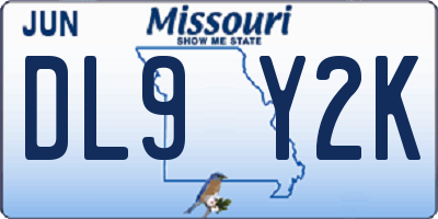 MO license plate DL9Y2K