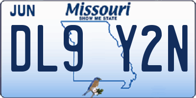 MO license plate DL9Y2N