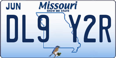 MO license plate DL9Y2R