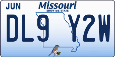 MO license plate DL9Y2W