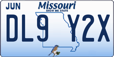 MO license plate DL9Y2X