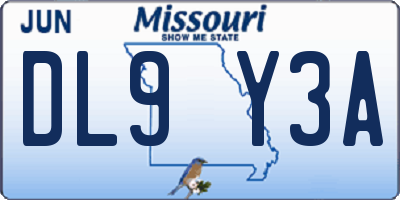 MO license plate DL9Y3A
