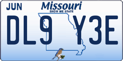 MO license plate DL9Y3E