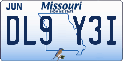 MO license plate DL9Y3I