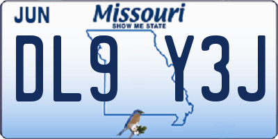 MO license plate DL9Y3J