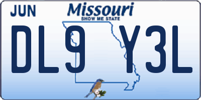 MO license plate DL9Y3L