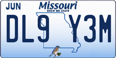 MO license plate DL9Y3M
