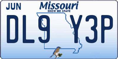 MO license plate DL9Y3P