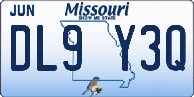MO license plate DL9Y3Q