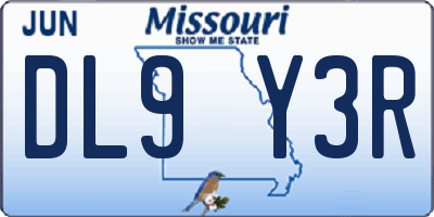 MO license plate DL9Y3R