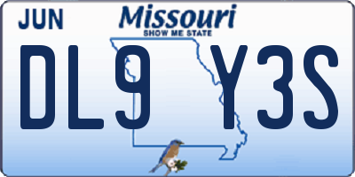 MO license plate DL9Y3S