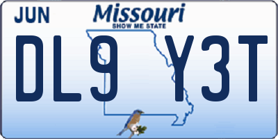 MO license plate DL9Y3T