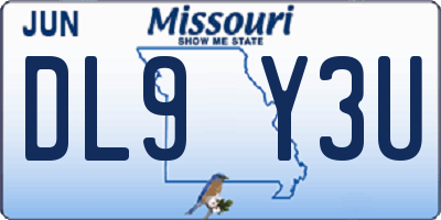 MO license plate DL9Y3U