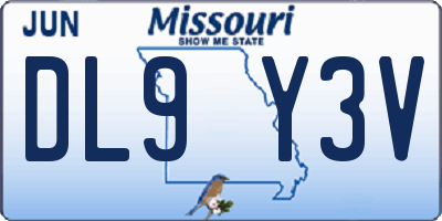 MO license plate DL9Y3V