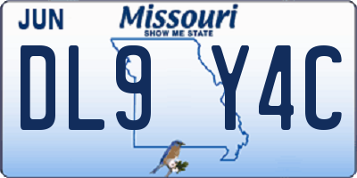 MO license plate DL9Y4C