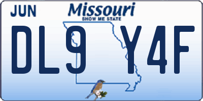 MO license plate DL9Y4F