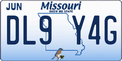 MO license plate DL9Y4G