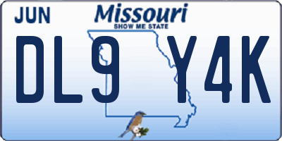 MO license plate DL9Y4K