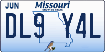 MO license plate DL9Y4L