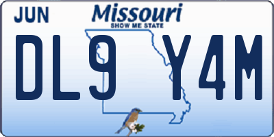 MO license plate DL9Y4M