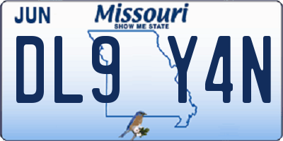 MO license plate DL9Y4N